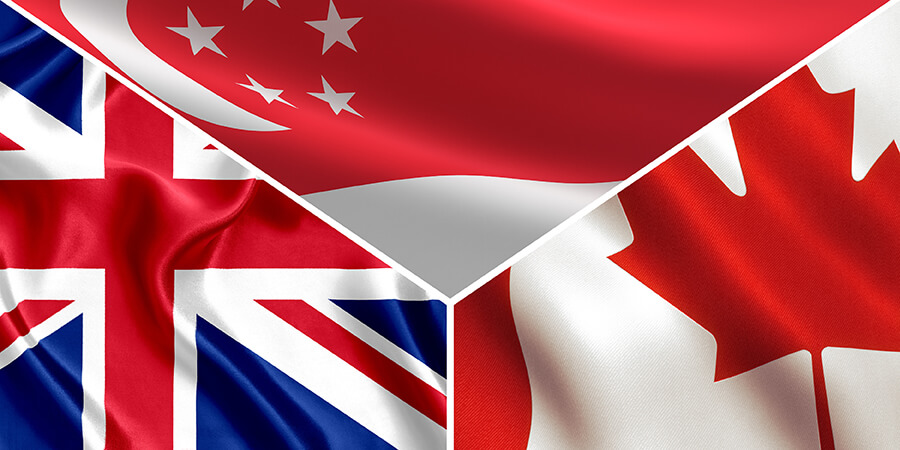 Canada, UK and Singapore